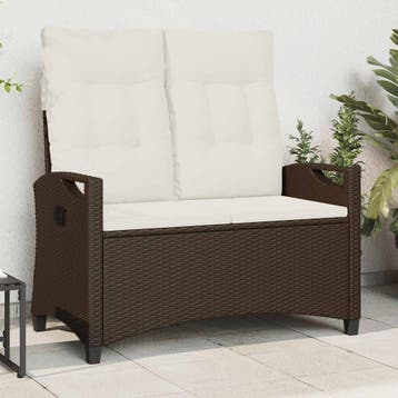 vidaXL Tuinbank Bruin en Crème 105 x 60 x 112 cm Staal en, Verzenden, Nieuw