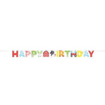 Boerderij Letterslinger Happy Birthday 2,5m, Verzenden