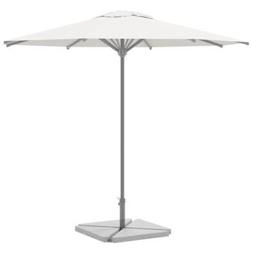 vidaXL Parasolvoetplaten 4 st driehoekig 14 kg graniet grijs, Tuin en Terras, Verzenden, Nieuw