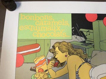 Ted Benoit - 1 Sérigraphie - Bonbons, caramels, esquimaux,, Livres