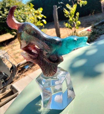 Daum - Beeldje, Dog - 16 cm - Glas - 2000, Antiek en Kunst