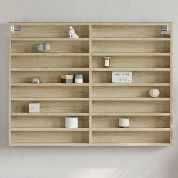 vidaXL Vitrinekast 100x8,5x75 cm bewerkt hout sonoma, Verzenden, Nieuw
