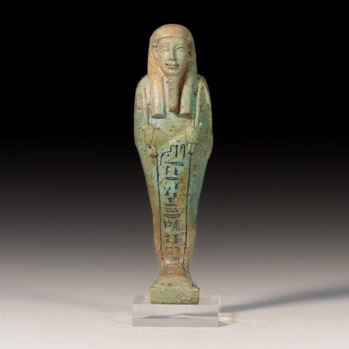 Oude Egypte, late periode Faience Fijn Ushabti van generaal, Collections, Minéraux & Fossiles