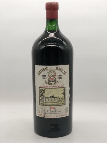 1 x 6ltr (Imperial) Chateau Dauzac Margaux 1981 (Bordeaux), Ophalen of Verzenden, Nieuw, Frankrijk, Rode wijn