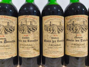 1978 Château Moulin Des Tonnelles - Fronsac - 5 Flessen, Nieuw