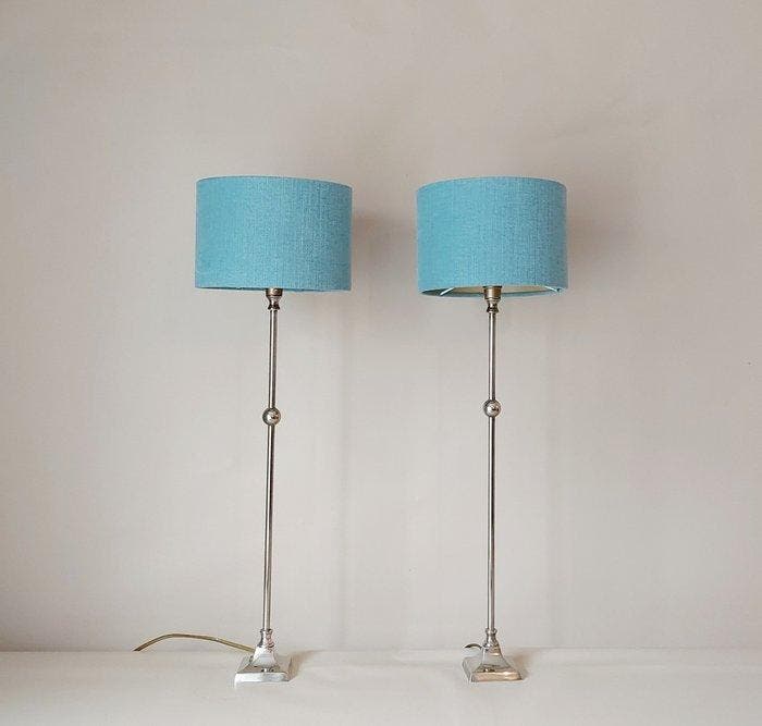 Lampe de table (2) - Élégance - Métal, Chromé(e) - Ensemble, Antiek en Kunst, Kunst | Designobjecten