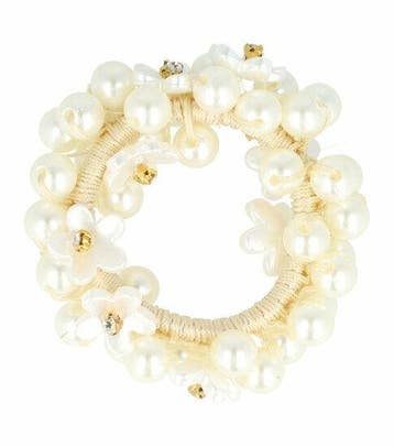 Haarelastiek – Ronde Kralen – Bloemvorm – Strass Steentjes –, Nieuw
