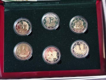 Luxembourg. 2 Euro 2019/2021 (6 coins) Proof
