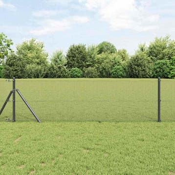 vidaXL gelast draadhek met grondbevestiging 100 x 0,5 m, Verzenden