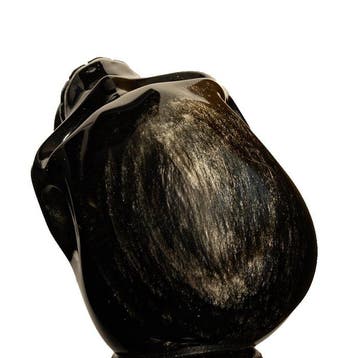 Obsidiaan Silver Obsidian skull detailed carving - Hoogte: 9, Verzamelen