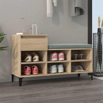 vidaXL Schoenenkast 102x36x60 cm bewerkt hout sonoma, Verzenden