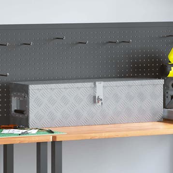 vidaXL Aluminium kist 80,5x22x22 cm zilverkleurig, Verzenden