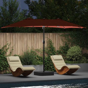 vidaXL Tuinparasol Terracotta 385 x 209 x 244 cm Polyester, Tuin en Terras, Verzenden, Nieuw