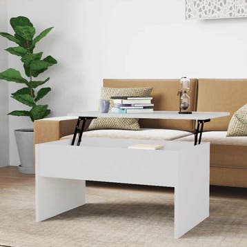 vidaXL Salontafel 80x50,5x41,5 cm bewerkt hout hoogglans wit, Huis en Inrichting, Tafels | Salontafels, Verzenden, Nieuw