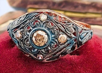 Sans prix de réserve - Bague - 9 carats Or rose, Argent, Handtassen en Accessoires, Ringen, Nieuw
