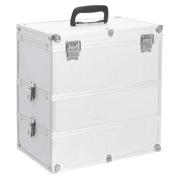 vidaXL Make-up koffer 37x24x40 cm aluminium zilverkleurig, Verzenden, Nieuw
