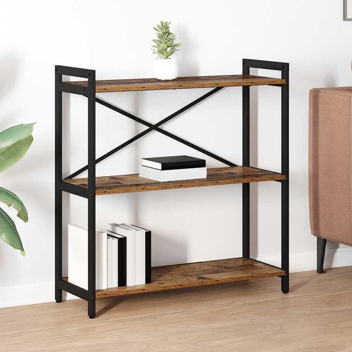 vidaXL Boekenplank Oud hout 80 x 30 x 85 cm Bewerkt hout, Huis en Inrichting, Kasten | Boekenkasten, Nieuw, Verzenden