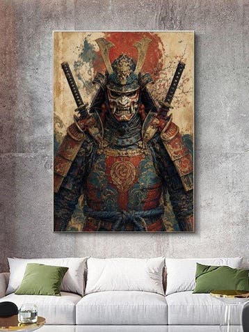 Samurai – Wrath Beneath the Rising Sun - XL - 60x80cm - 1/1, Antiek en Kunst