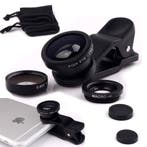 DrPhone PiX 3-in-1 Lens Kit - Fish Eye, Macro, Groothoek -, Telecommunicatie, Mobiele telefoons | Toebehoren en Onderdelen, Verzenden