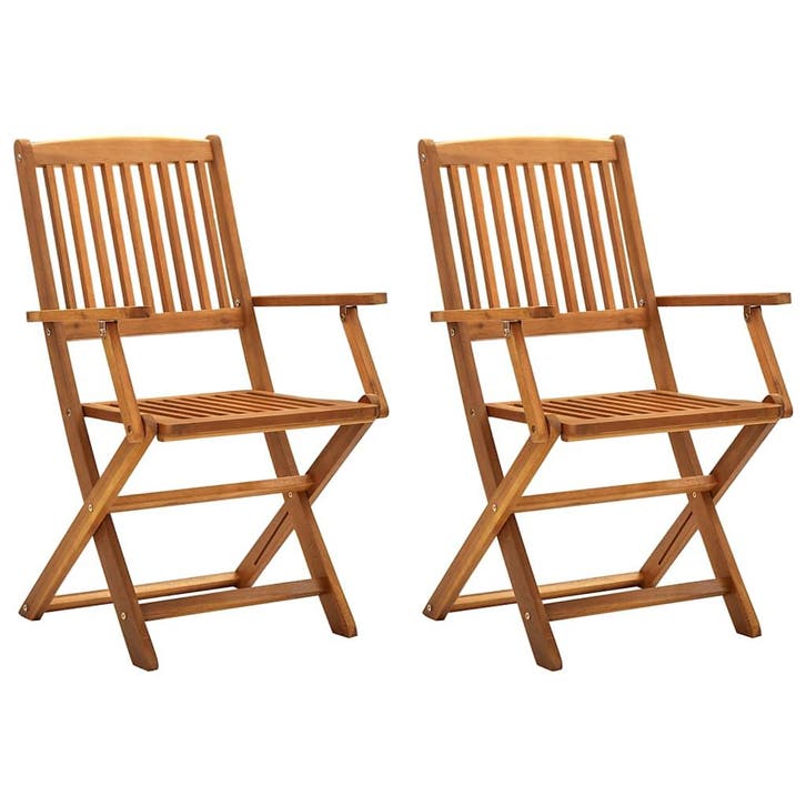 vidaXL Tuinstoelen inklapbaar 2 st massief acaciahout, Jardin & Terrasse, Chaises de jardin, Envoi