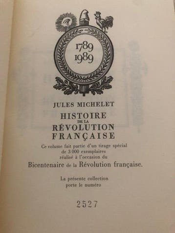 Jules Michelet - Histoire de la Révolution française - 1989