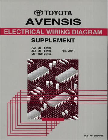 2004 TOYOTA AVENSIS ELECTRISCHE SCHEMA WERKPLAATSHANDBOEK