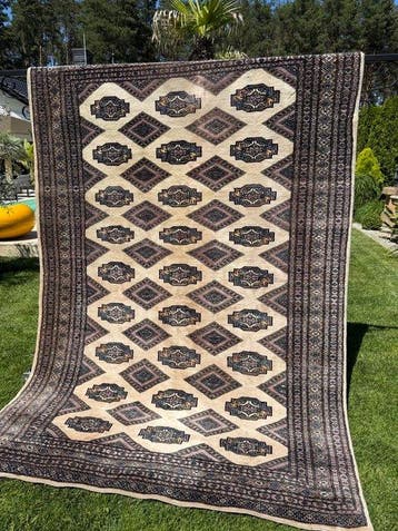 Tapis vintage pakistanais qui ressemblent au cachemire -, Nieuw