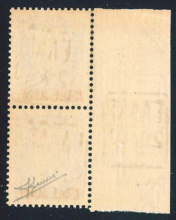 Grèce 1943 - Zante 50 centimes violet, paire verticale avec, Gestempeld