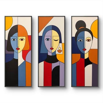 Marcel Mendez - Fragmented Face #113, 114, 115 -XL- ( No, Antiquités & Art, Art | Peinture | Moderne