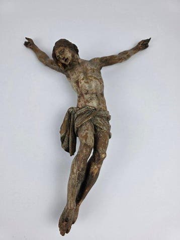 sculptuur, Cristo Crocifisso in legno policromo – Scuola
