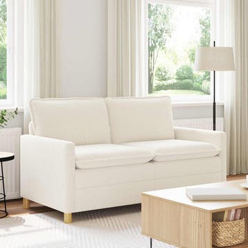 vidaXL bank / zetel Crèmekleurig 156 x 81 x 87,5 cm Stof, Verzenden, Nieuw