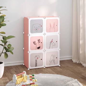 vidaXL Kinderopbergmeubel met 6 vakken polypropeen roze, Huis en Inrichting, Verzenden, Nieuw
