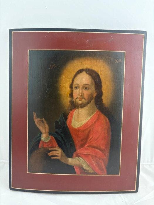 Icoon - Christus Pantokrator - Hout, Antiek en Kunst, Kunst | Niet-Westerse kunst