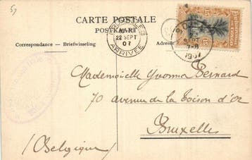 Congo belge - Divers lieux, tous parcourus avec un timbre,