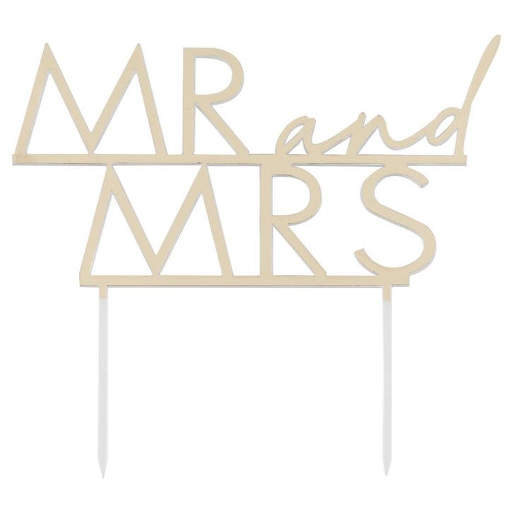Bruiloft Taarttopper Mr & Mrs, Hobby en Vrije tijd, Feestartikelen, Nieuw, Verzenden