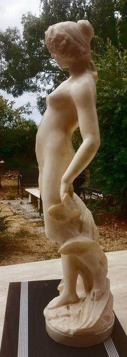 Sculpture, Staande Nymf - Art Nouveau sculptuur - H. 72 cm -