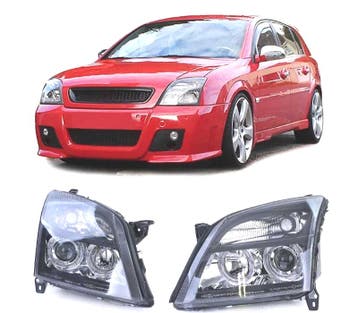 PHARES OPEL VECTRA C 02-05 SIGNUM 03-05 ANGEL EYES FOND NOIR, Verzenden, Nieuw