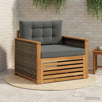 vidaXL Buiten Midden Sofa Naturel, Verzenden, Nieuw