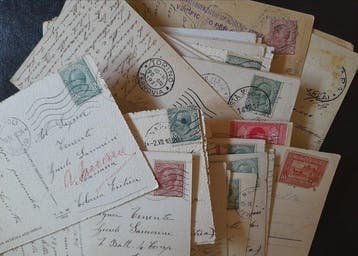 Italie - Femmes, Romantisme, enfants, fleurs - Carte postale