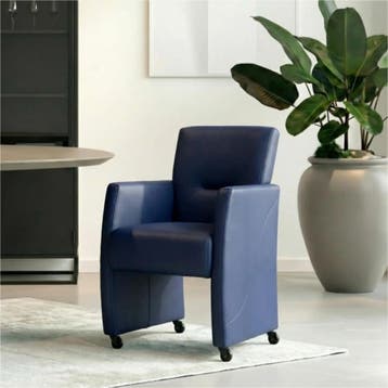 Set van 8 Leren eetkamerstoelen Pleasure - Toledo Kobalt, Ophalen of Verzenden