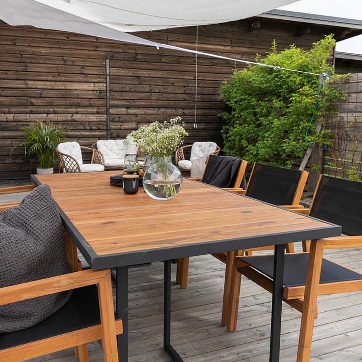 Tuintafel zwart | houten blad | 200x100 cm, Tuin en Terras, Tuintafels, Nieuw, Hout, Rechthoekig, Verzenden