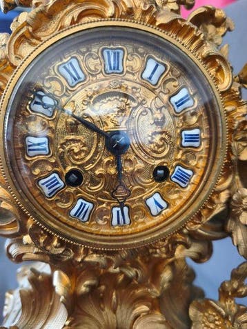 Pendule - Japi Freres - Antiek - Verguld brons - 1850-1900