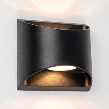 Wandverlichting modern Reno Up en Down Muurlamp Zwart, Verzenden