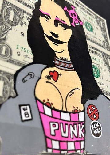 eR.B. -  Punk Joconde  _ STREET ART SUR DOLLARS