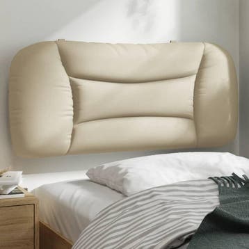 vidaXL Hoofdbordkussen Hvar 90 cm stof crèmekleurig, Verzenden