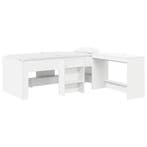 vidaXL Bedframe met Bureau Wit 90 x 200 cm Bewerkt hout, Verzenden, Nieuw