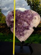 Top Grand cœur en améthyste, Poli avec de grandes pointes de