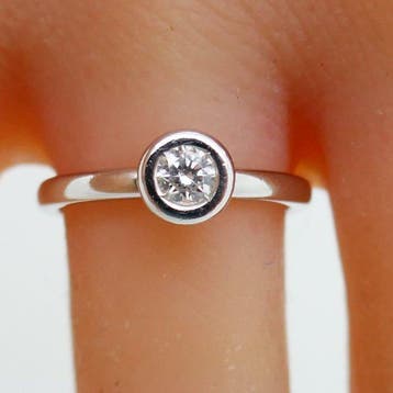 Zonder minimumprijs - Ring - 18 karaat Witgoud - 0.25ct. tw.