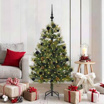 vidaXL Kunstmatige Scharnierende Kerstboom met Kegels Groen, Verzenden, Nieuw