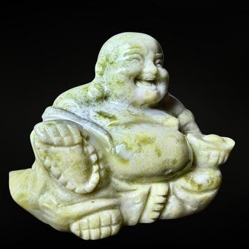 Boeddha en Jade Lemon XL - premium Gravure - Hoogte: 110 mm